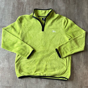 Stussy Fleece Sweater Quarter Zip Mens Medium Green